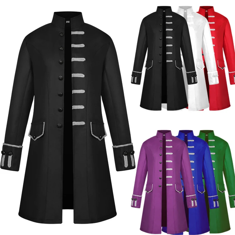 Medieval costume Man Dust coat Vintage Punk clothing Cloth Cosplay Costume