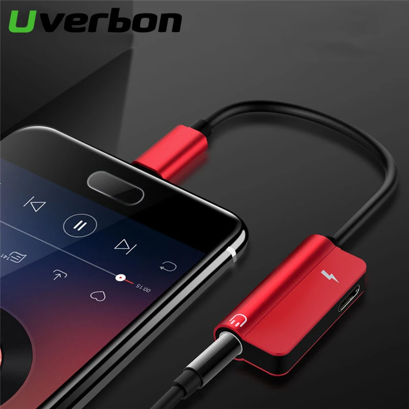 

USB Type-C Audio Charging Adapter 2 in 1 Type C Male to Female 3.5mm Headphone Jack + Charging Converter For Huawei P20 Pro