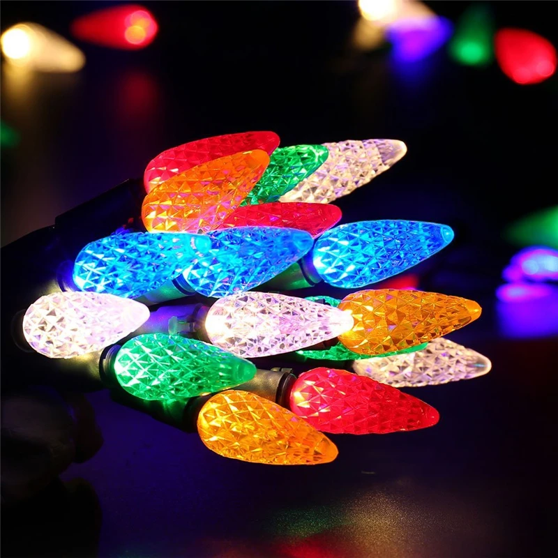 Buy LEDERTEK Faceted C6 LED Christmas Lights, 33ft 100