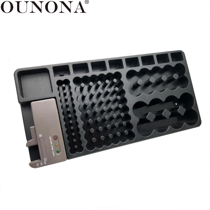 

OUNONA Removable Battery Tester Battery Organizer Storage Case Box Slot Rack for 98 PCS C AAA D 9V AA Type Battery