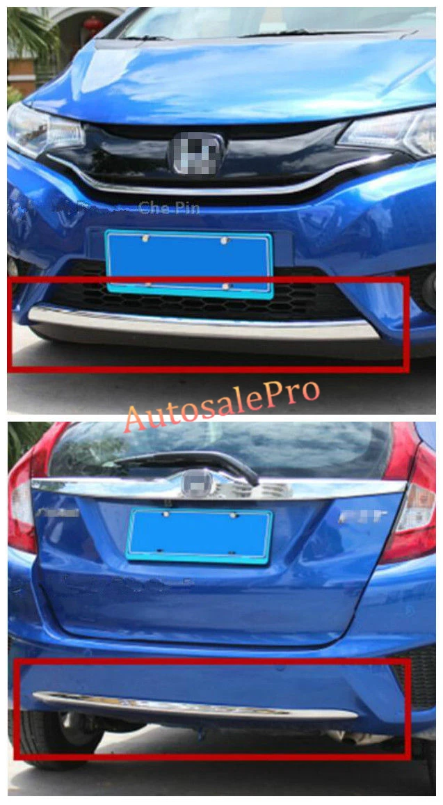 Chrome Front & Rear Bottom Bumper Protector Protection Cover Streamer