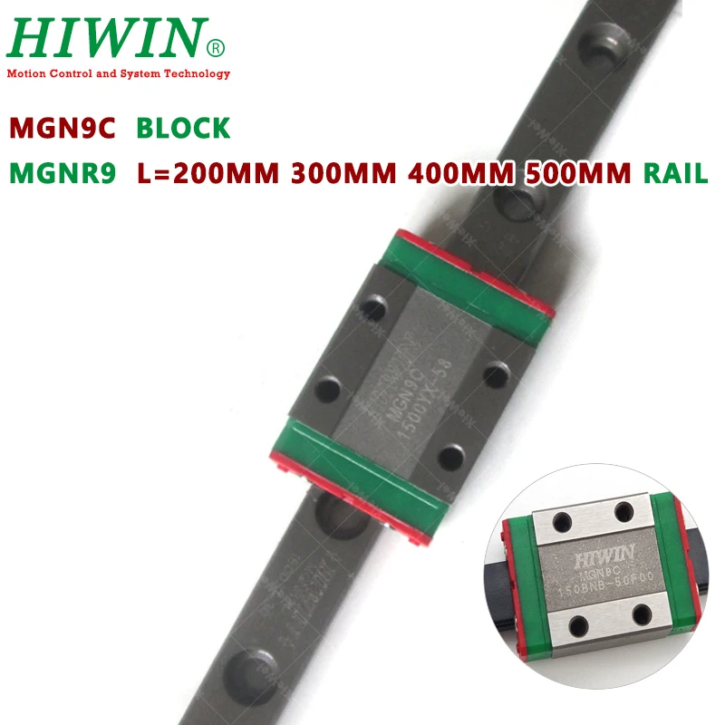 

HIWIN MGN9C linear slider block with 200mm 350mm 400mm 500mm MGNR9 linear guide rail for 3d printer CNC parts 9 mm MGN