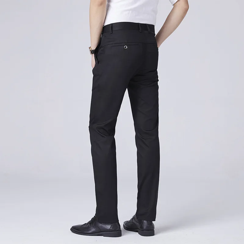 2019 Formal Men Pants Summer Big Size Straight Regular 95% Cotton Casual Trousers