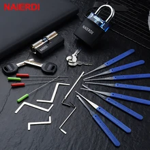 Ferramentas Manuais Suprimentos de Serralheiro Lock Pick Conjunto Transparente Visível NAIERDI Prática Cadeado Com Chave Quebrada Remover Ganchos Hardware
