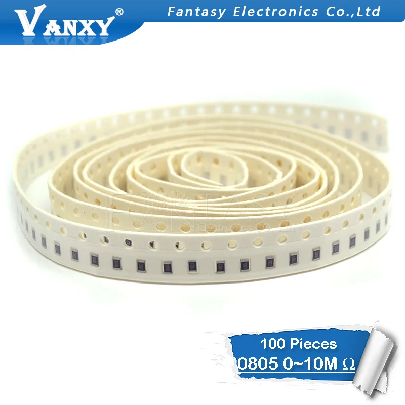 100 шт. 0805 SMD 1/8 Вт чиповый резистор 0R ~ 10M 0 10R 100R 220R 330R 470R 1K 4 7 K 10K 47K 100K 10 330 470 Ом|470 ohm|chip