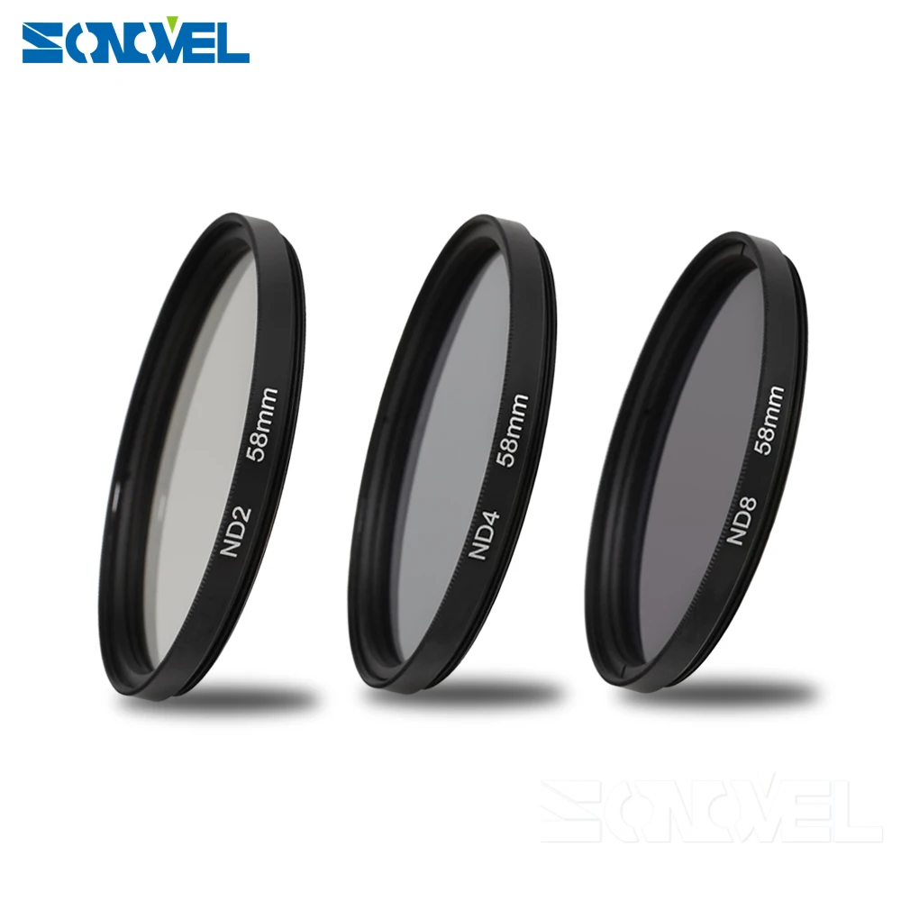 58mm ND2 ND4 ND8 Neutral Density Filter Lens Set For Canon EOS 1300D 800D 760D 750D 700D 650D 80D 70D 77D 60D with 18-55mm lens 6