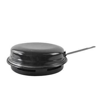 

32CM Non-stick Carbon Steel Gas Grill Pan with Black Bakelite Handle