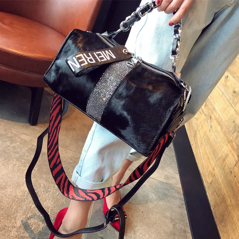 

Genuine Leather handbag 2018 new fashion temperament chain handbag ladies shoulder diagonal bag tide package