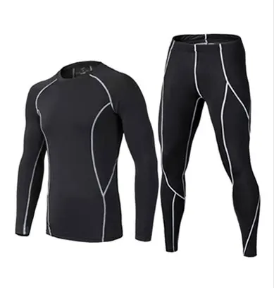 2016 17  thermal underwear men underwear sets compression underwear men fitness clothing new bjj mma men s sets work out compression rashguard suits men exercise 3d fitness tights bodybuild cross rash guard 2pcs set