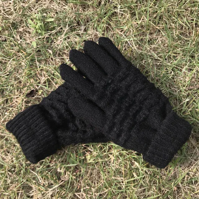 Miya Mona Hot Selling New Women Warm Winter Knitted Full Finger Gloves Mittens Girl Female Solid Woolen Gloves Screen Luvas -