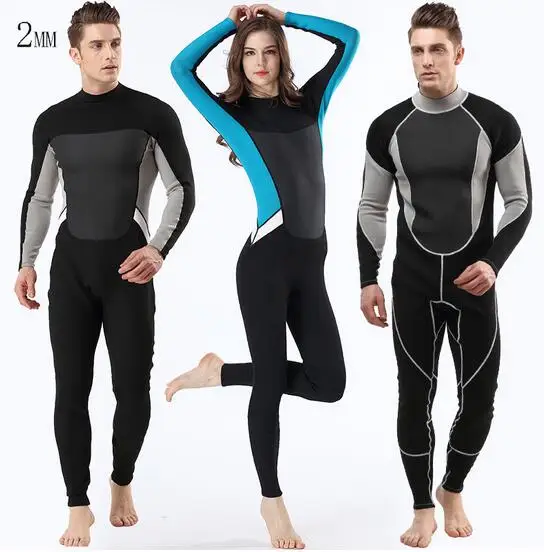 

Woman and men 2mm long sleeved neoprene box keep warm diving suit wetsuit Surf Diving