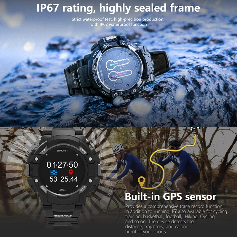 Новый gps Смарт часы F7 открытый Водонепроницаемый IP67 монитор сердечного ритма