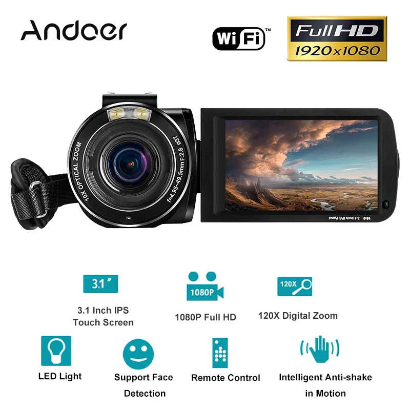 Ordro AC7 UHD 4k wifi 24MP Цифровая видеокамера 3,1 ''сенсорный дисплей Цифровая видеокамера DVR Профессиональная фотография Cam