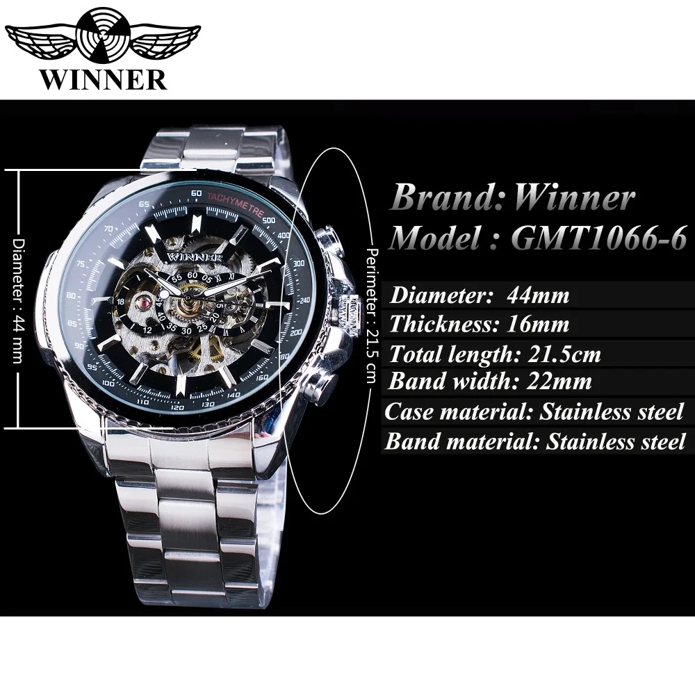 Winner спортивный дизайн ободок золотые часы для мужчин s часы лучший бренд класса люкс Montre Homme Часы для мужчин стимпанк автоматические часы с скелетом