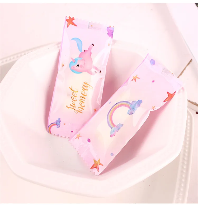 

2000 X Cute Unicorn Pink Nougat Packaging Bag Handmade DIY Machine Bag Candy Snack Food Cake Baking Party Gift Bags 95*40mm