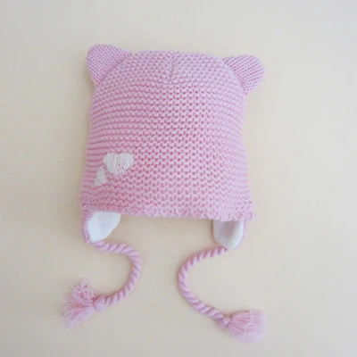 Вязаная шапка детская зимняя кепка для мальчика шапка для девочики шапочки для новорожденных HT013 - Цвет: pink