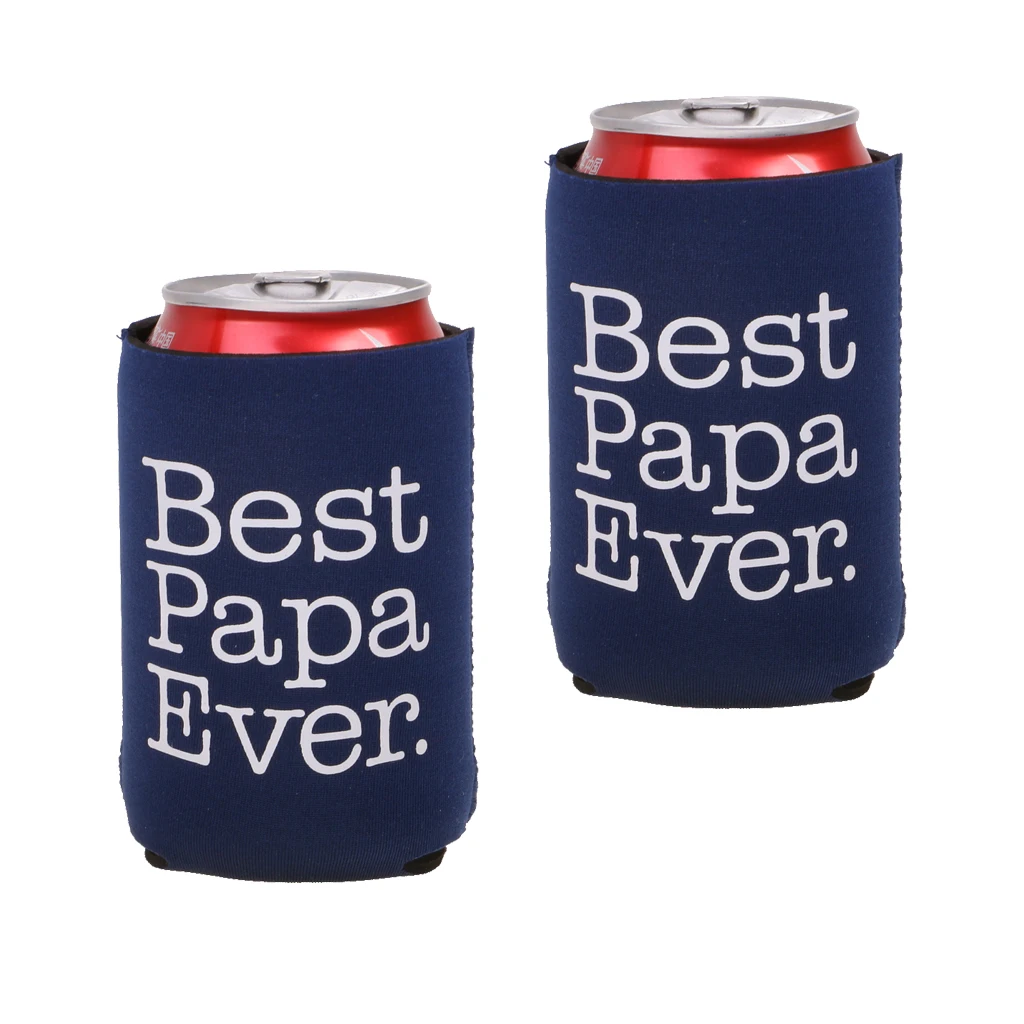 1 Pair of BEST PAPA EVER Bottle Beer Can Holder Cooler Party Favors Fathers Day Gift