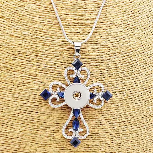 wholesale 2017 high quality cross snap button jewelr pendant Necklace