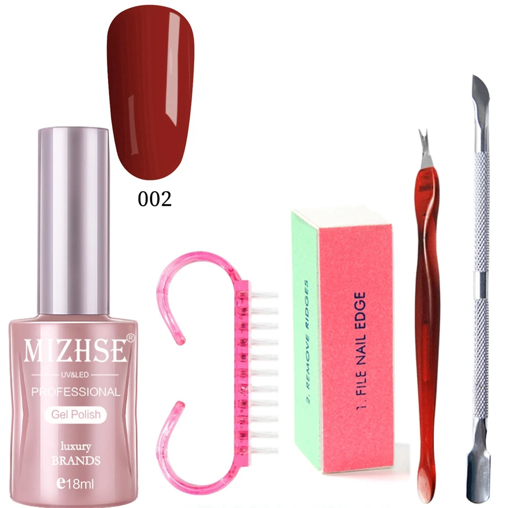 MIZHSE УФ-гель для ногтей Nail Kit наборы для ногтей 4 инструменты для индивидуальных косметических средств 18 мл набор для гелевого маникюра кисть, полировщик кутикулы удаление омертвевшей кожи вилка - Цвет: JH002