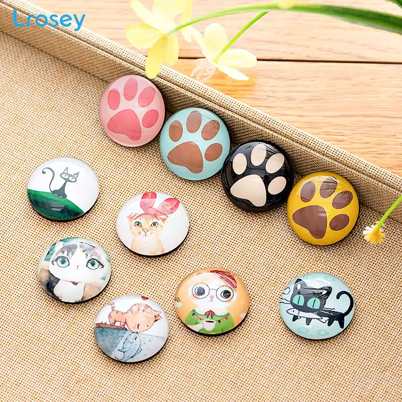 Стекляные магниты на холодильник креативные Lucky Cat ремесла diy Украшение дома аксессуары ретро мультфильм магниты на холодильник с изображен...