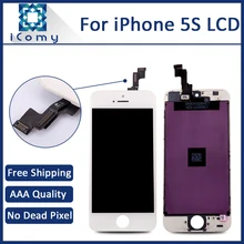 TIANMA Quality No Dead Pixel For iPhone 5S LCD Screen Display with Touch Screen Digitizer Assembly, 10PCS/LOT Quality A++++