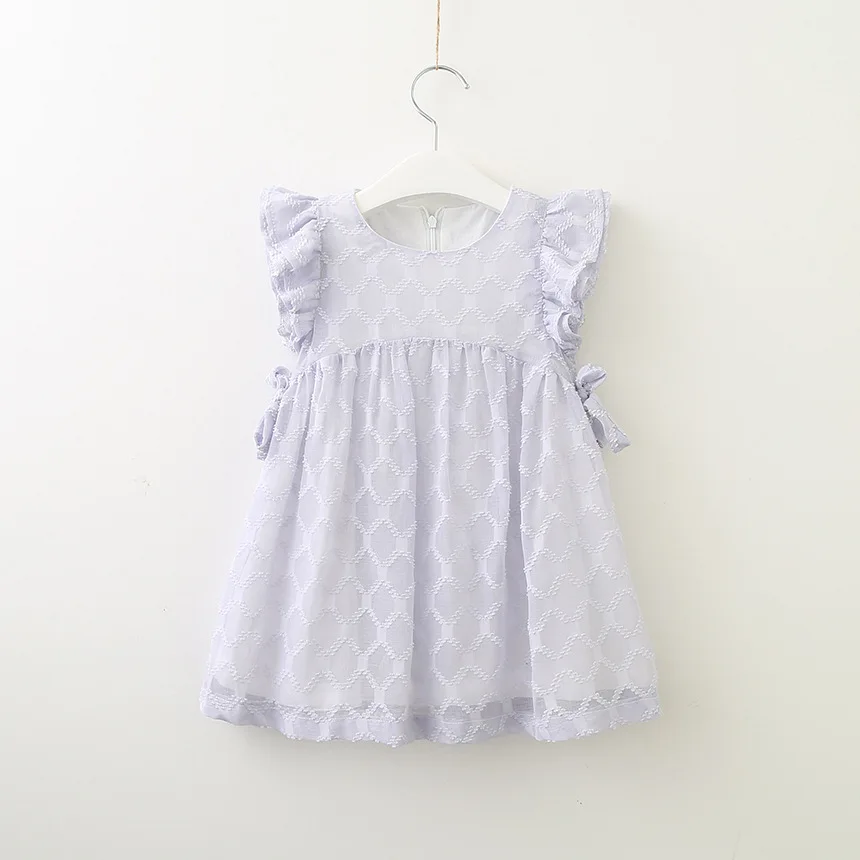 Hurave-causal-lace-work-solid-mesh-Baby-Girls-Clothes-infant-drawstring-dresses-Children-Sleeveless-Crew-Neck