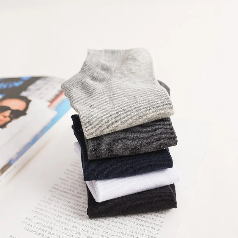 10pcs=5 Pairs/lot Spring Summer Men Cotton Ankle Socks for Men s Business Sports Casual Solid Short Socks Male Sock Slippers