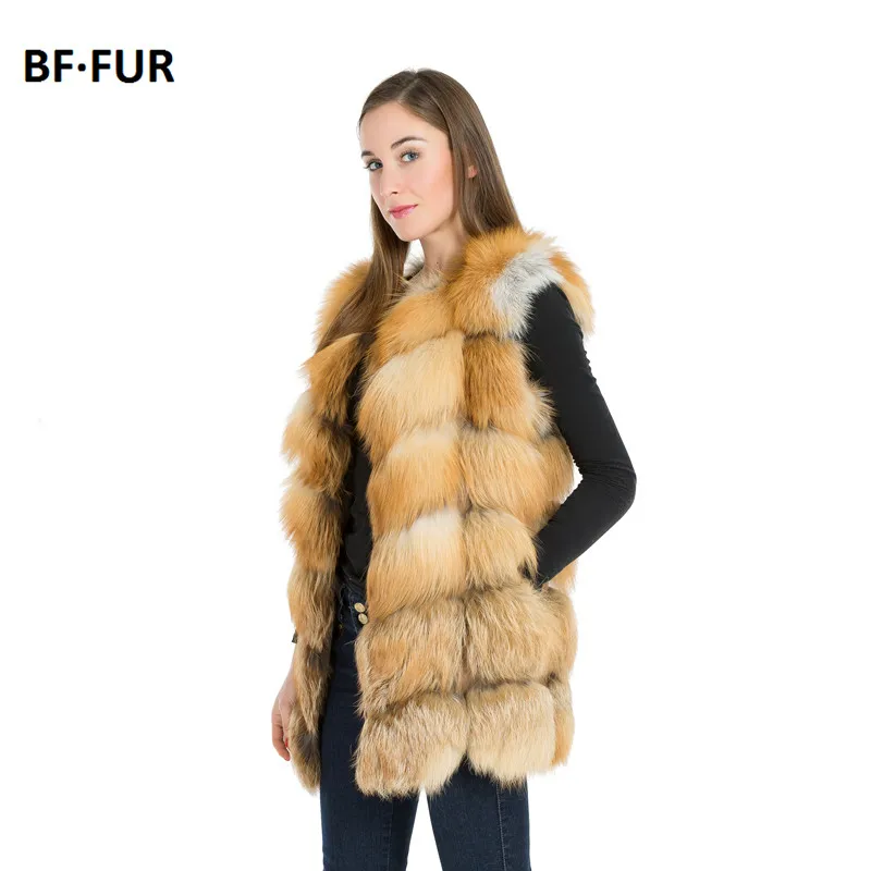 BFFUR 70cm 100% Real Fox Fur Vest Red Fox Fur Coat 2017 Fashion Lady Women's Real Fur And Leather Winter Overcoat BF-V0061 BFFUR 70cm 100% Real Fox Fur Vest Red Fox Fur Coat 2017 Fashion Lady Women's Real Fur And Leather Winter Overcoat BF-V0061