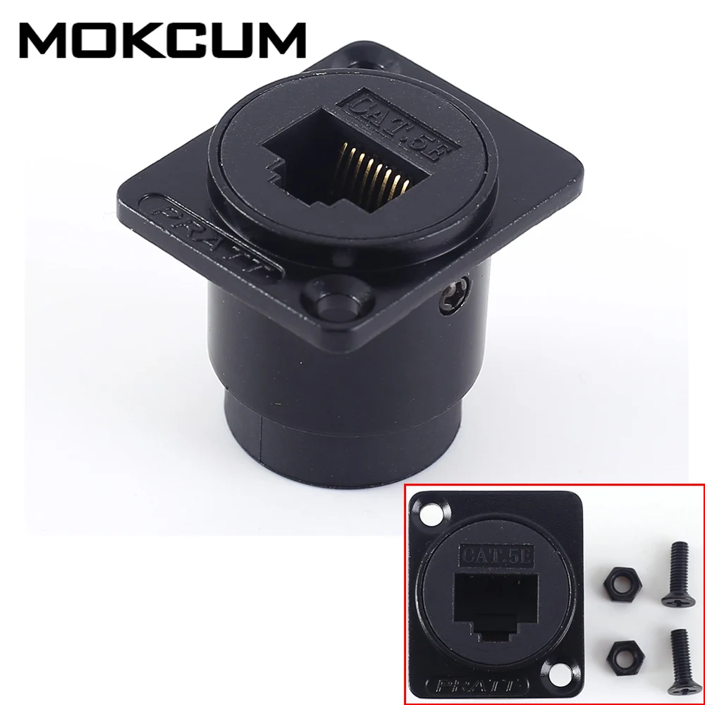 

RJ45 Network interface female socket D-type Module Socket Cable Female Signal Connector Cat6 Panel Mount Network