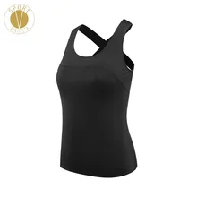 Широкий ремень крест-накрест бюстгальтер Женская майка для бега йоги спорта Досуг без рукавов жилет Топ с подушечками съемный чашка открытый бюстгальтер