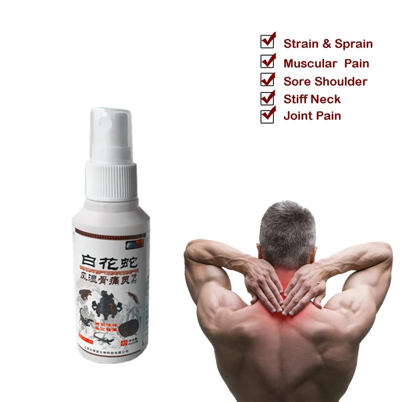 

Rheumatism Arthritis Osteopathy Treatment Sprays Snake Venom Essential Oils Analgesic Muscle Knee Chest Pain Spray 80ml