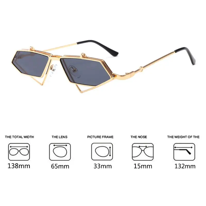 Стимпанк флип солнцезащитные очки для женщин для мужчин и Личность Винтаж Защита от солнца очки металлический каркас