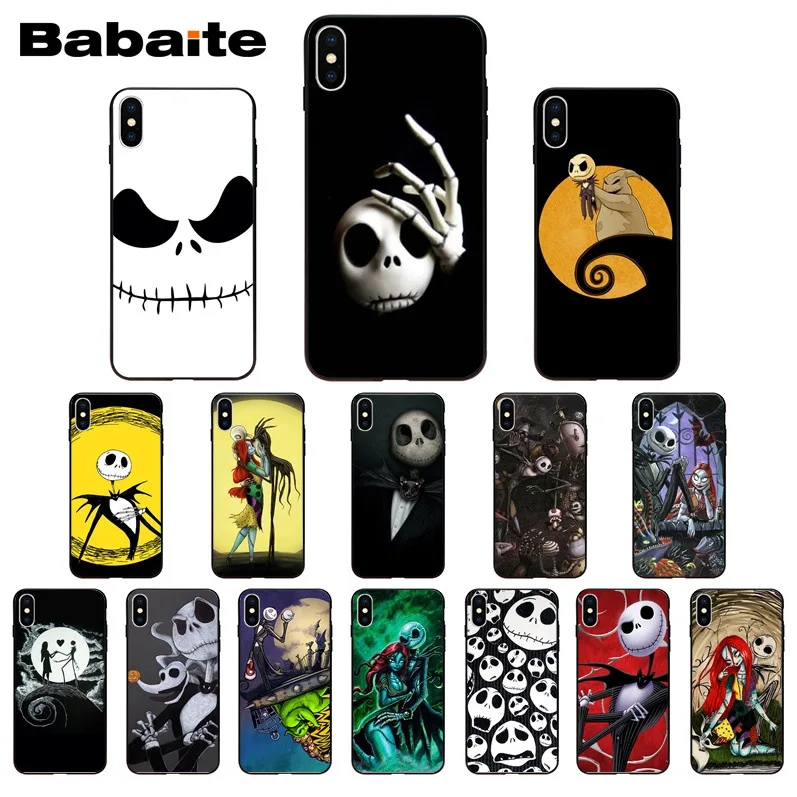Nightmare Before Christmas halloween Soft silicone black Phone Case for