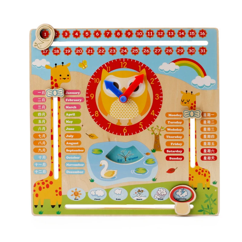 Kids Learning Calendar Clock table Game Toys Baby Wooden block Model Building Educational Toys for Children Gitfs Kids Learning Calendar Clock table Game Toys Baby Wooden block Model Building Educational Toys for Children Gitfs