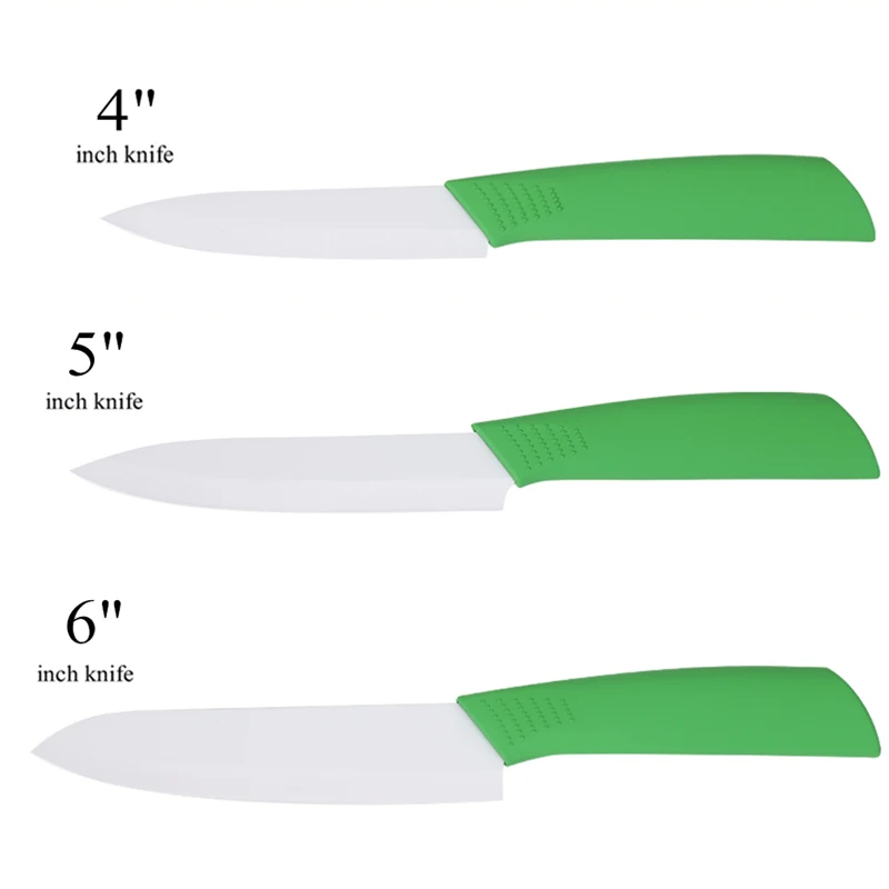 Циркониевый керамический нож " для очистки овощей 4" Универсальный " для нарезки 6" нож шеф-повара с белым лезвием кухонные ножи Керамические ножи инструменты для приготовления пищи - Цвет: 4inch 5inch 6inch