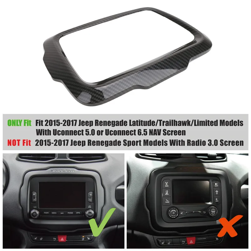 WISENGEAR для Jeep Renegade углеродная дверь динамик крышка наклейка GPS Даш рама