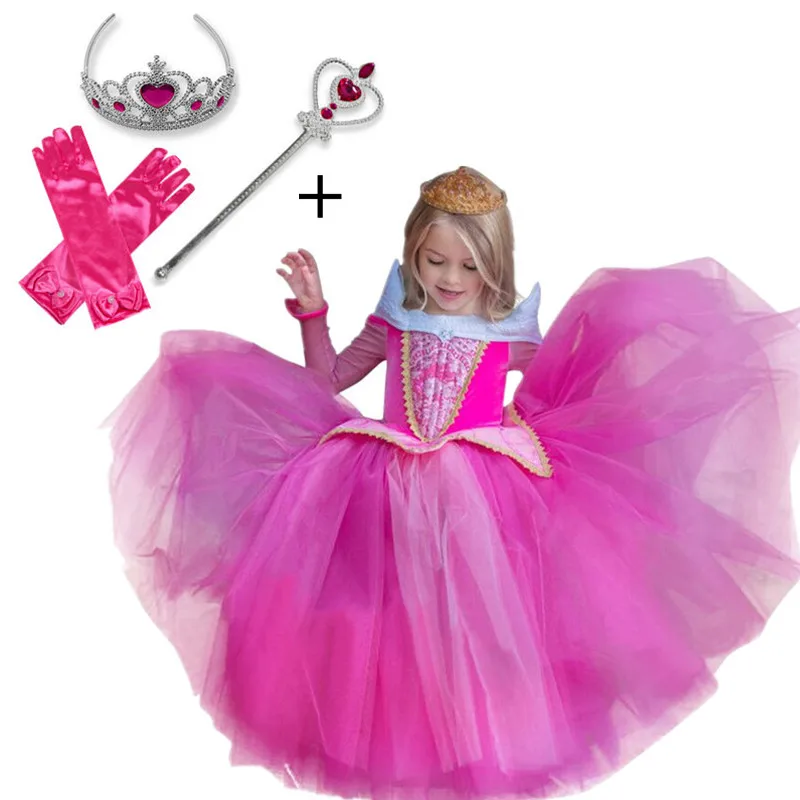 

Sleeping Beauty Girl Princess Party Dress Kids Elsa Cosplay Costume For Christmas Halloween Girl Party Dress Ball Gown Dresses