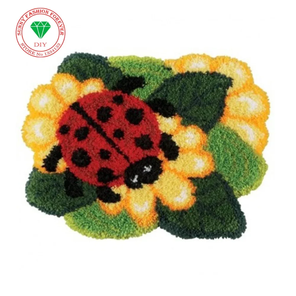 Us 1696 34 Di Scontokit Tappeto Gancio Fai Da Te Mat Kit Unfinished Uncinetto Ricamo Tappeto Filato Cuscino Coccinella Ricamo Tappeto Patchwork