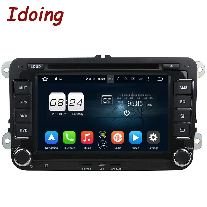 Автомобильный DVD плеер Idoing 2Din для Volkswagen VW GOLF5 Polo Bora JETTA Tiguan SKODA рулевое колесо 7