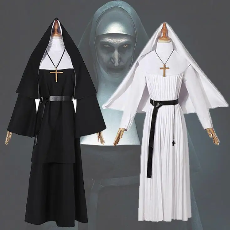 New The Conjuring Scary Nun Valak Sister Cosplay Costume Halloween.