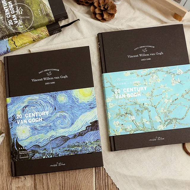 van gogh art theme hardcover plain book a4 blank paper notebook 240p what is theme paper for school