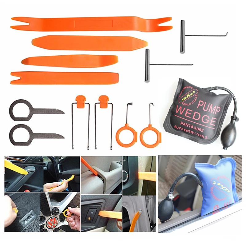 

PDR Tools KLOM Pump Wedge Locksmith Tools Air Wedge Open Car Door With Car Stereo Installation Kits Car Radio Removal Tool A065