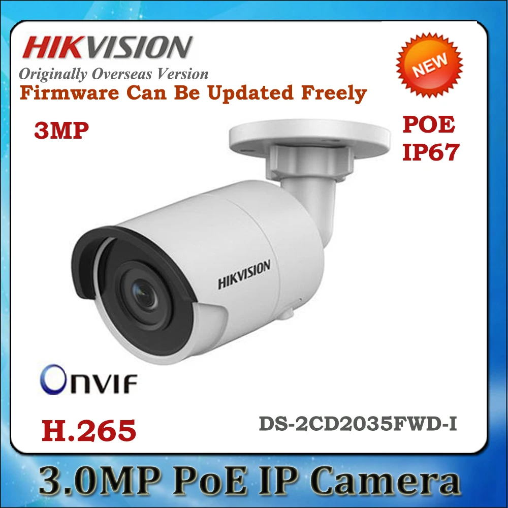 Hikvision английская версия DS-2CD2035FWD-I 3MP очень низкой освещенности Сеть мини пуля