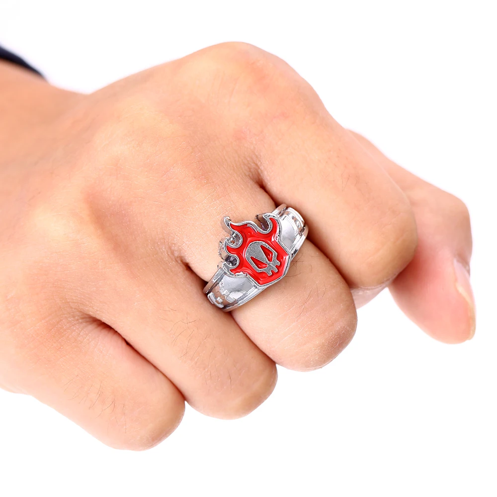 

Fashion Men Jewelry Cartoon Bleach Ring Flame Skeleton Punk Silver Rings accessories Cosplay