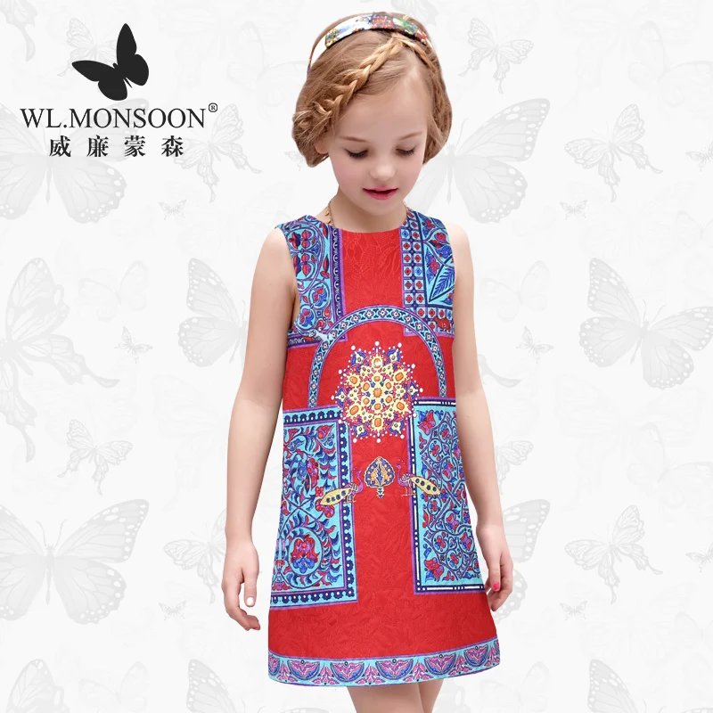 

monsoon Girls Dresses Summer  Baby Girls Clothes Kids Dresses Lemon Print Princess Dress Girl Party Cotton Children Dress 12