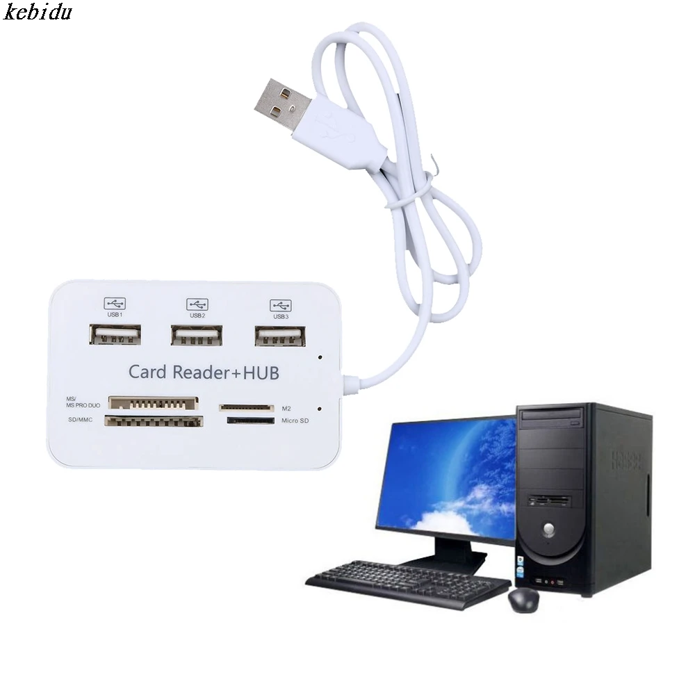 Micro USB Hub Combo 2,0 3 портовый считыватель карт высокоскоростной многопортовый usb-адаптер все в одном для ПК Компьютерные аксессуары для