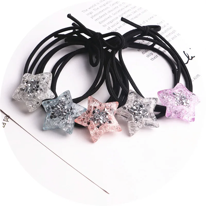 2pcs/lot Hair rope Korean hair accessories rope five star double hair