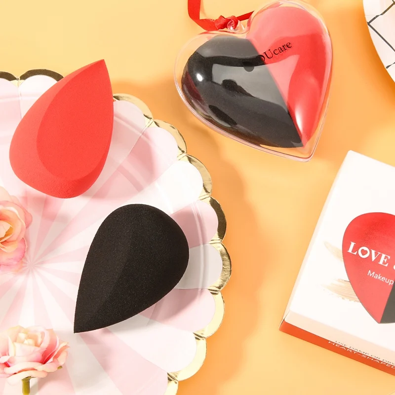 Сердце Образная затяжка макияж Spnge 2 шт./компл. заготовка для основы под макияж, крем-пудры инструменты для макияжа лица косметический Слоник для макияжа
