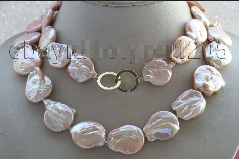 

FREE shipping >>32" Genuine Natural Pink Reborn Keshi Pearl Necklace #f1971! 6.07