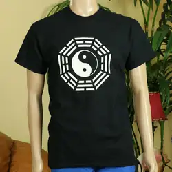 Новинка, футболка с графическим принтом Yin &/and Yang, 100% хлопок